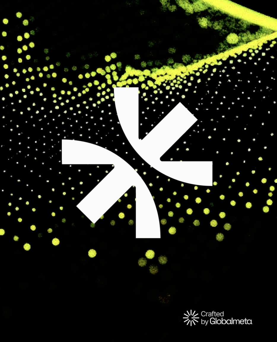 Test Teknoloji’s white brand mark, over a moving texture of yellow and green dots on a black background.
