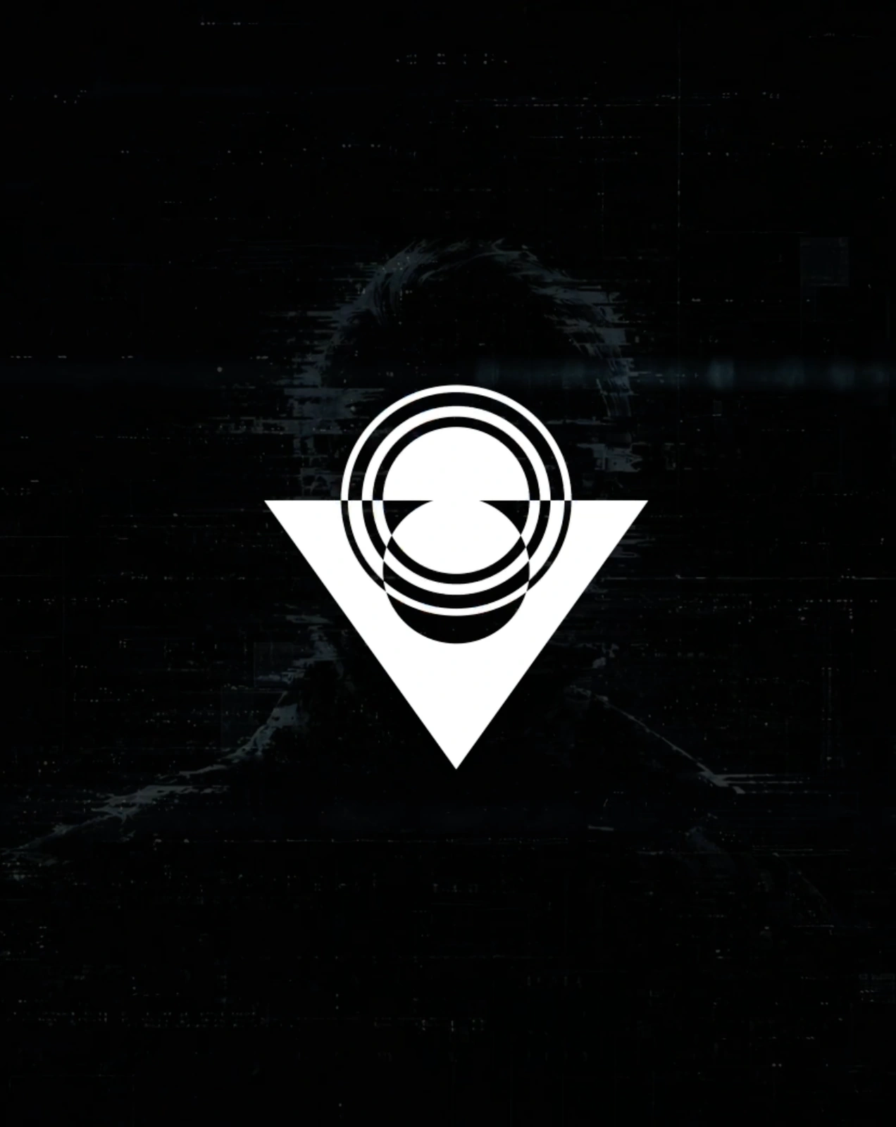 The opening frame of TÜBİTAK’s product film: a white geometric mark on a dark blue and black background.
